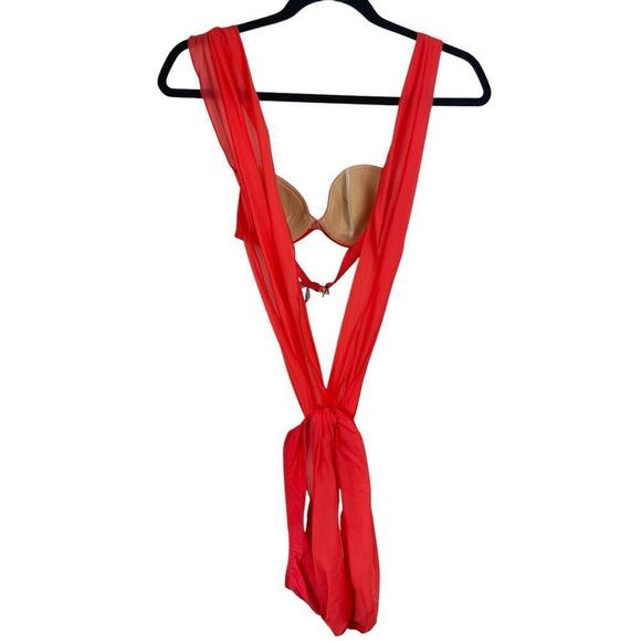 Agent Provocateur Lyssandra Cut Out One-Piece Swimsuit Bathing Suit Coral Sz 32C - Picture 4 of 8